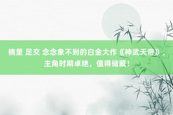 楠里 足交 念念象不到的白金大作《神武天帝》，主角时期卓绝，值得储藏！