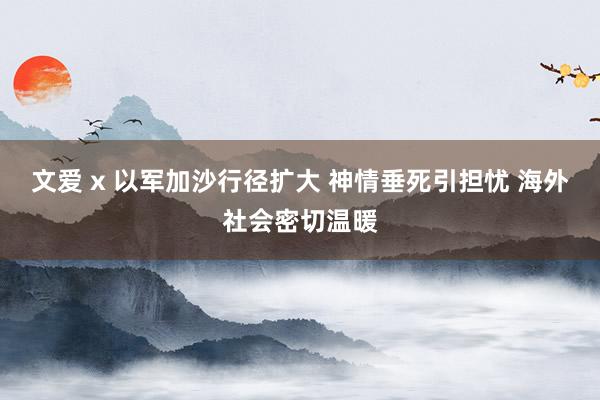 文爱 x 以军加沙行径扩大 神情垂死引担忧 海外社会密切温暖