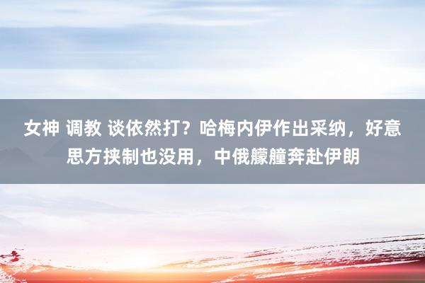 女神 调教 谈依然打？哈梅内伊作出采纳，好意思方挟制也没用，中俄艨艟奔赴伊朗