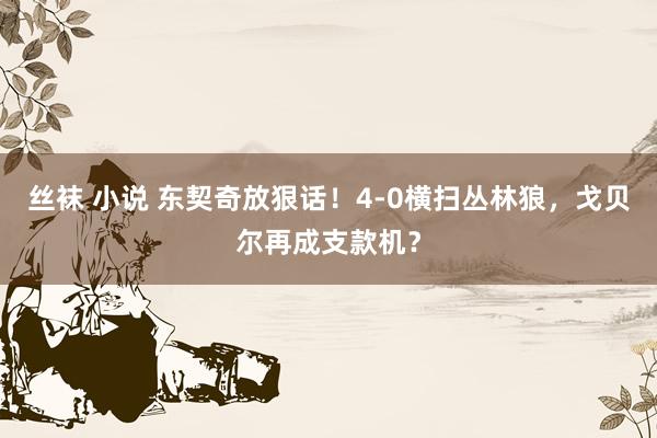丝袜 小说 东契奇放狠话！4-0横扫丛林狼，戈贝尔再成支款机？