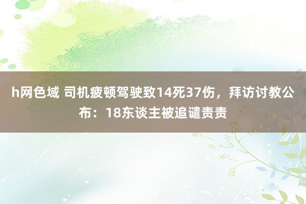 h网色域 司机疲顿驾驶致14死37伤，拜访讨教公布：18东谈主被追谴责责