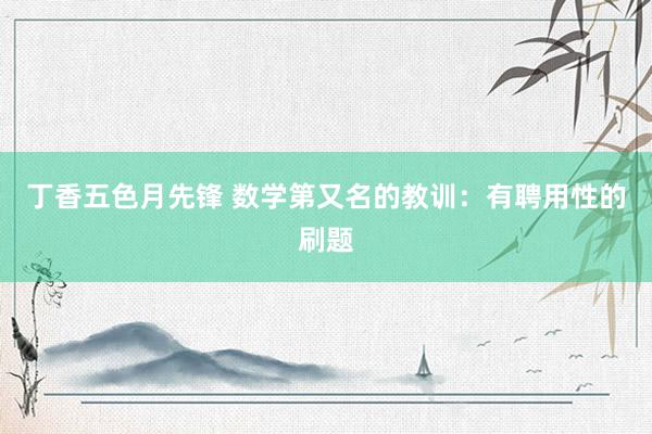 丁香五色月先锋 数学第又名的教训：有聘用性的刷题