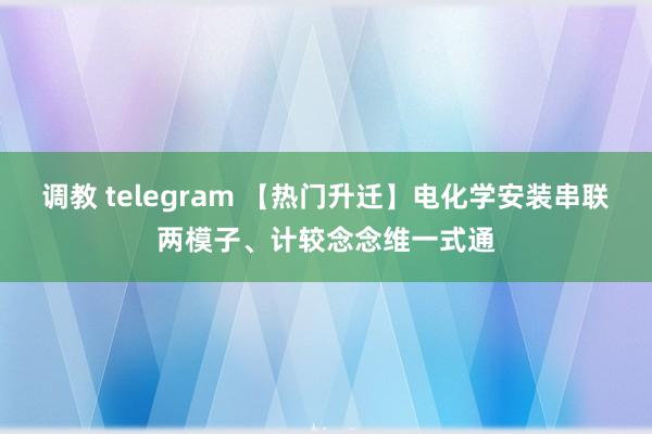 调教 telegram 【热门升迁】电化学安装串联两模子、计较念念维一式通