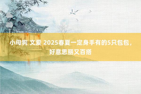 小母狗 文爱 2025春夏一定身手有的5只包包，好意思丽又百搭